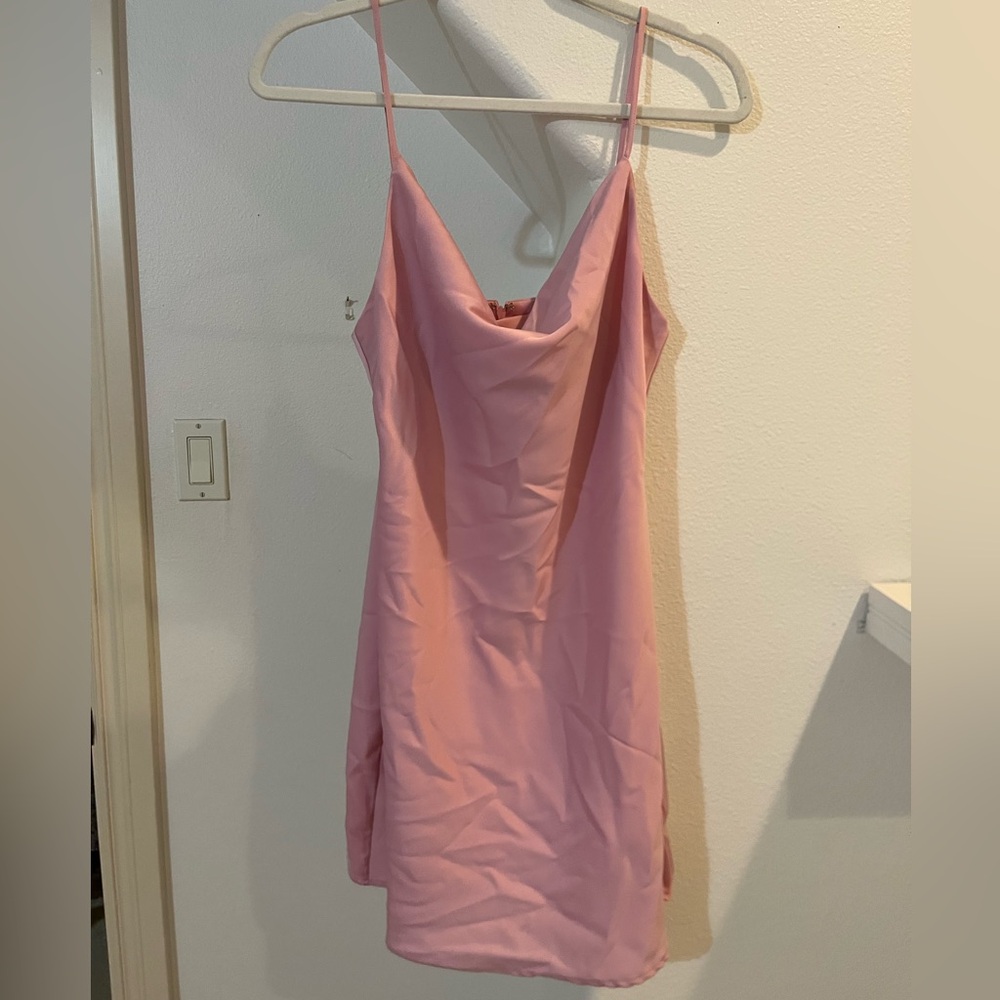 Silk pink mini dresss